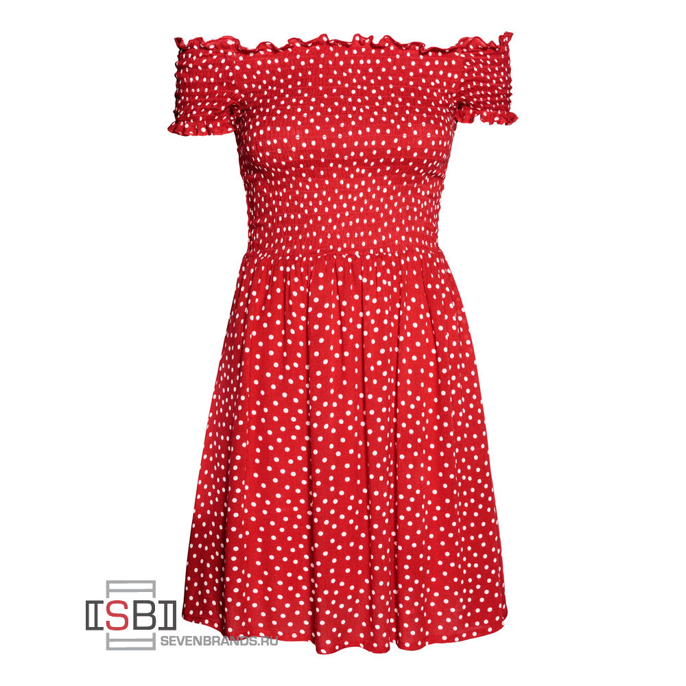 Платье Красное В Мелкий Горох